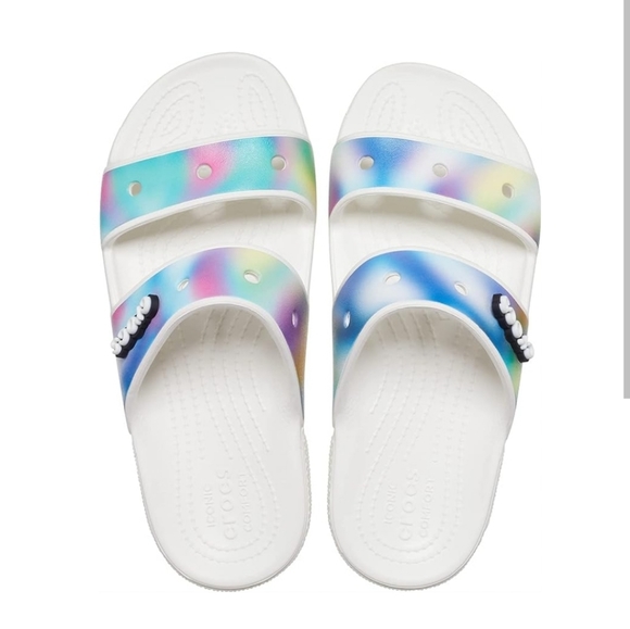 Crocs Classic solarized Tie Dye Sandals Slide Size 11W 9M New - Picture 3 of 5